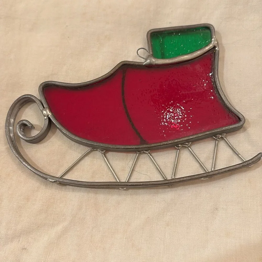 Vintage glass sleigh suncatcher